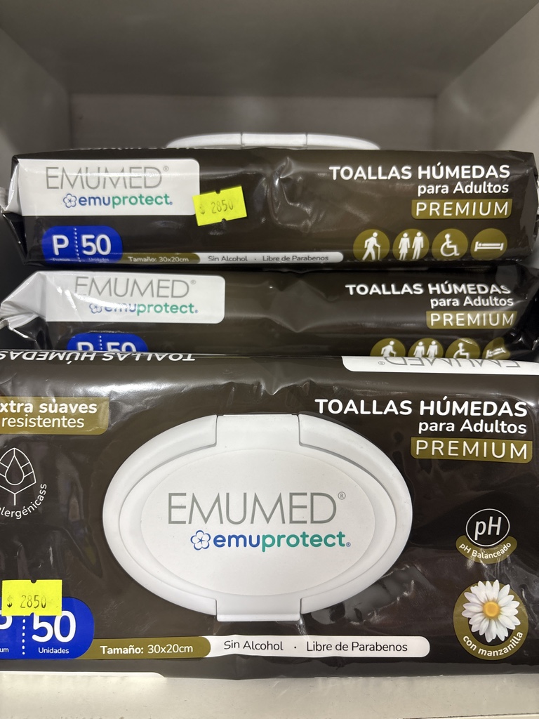 Emumed 50unidades (toallas húmedas para adulto)