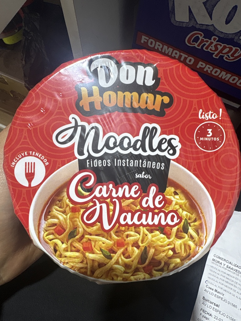 Fideos instantáneos Don homar carne