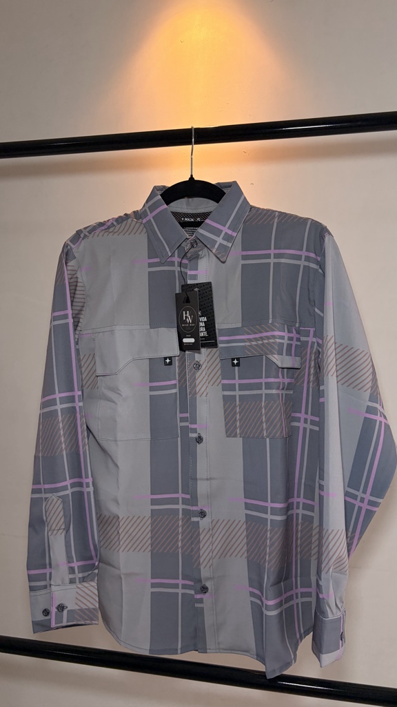 Camisa Maja de cuadros-Gris (manga larga)