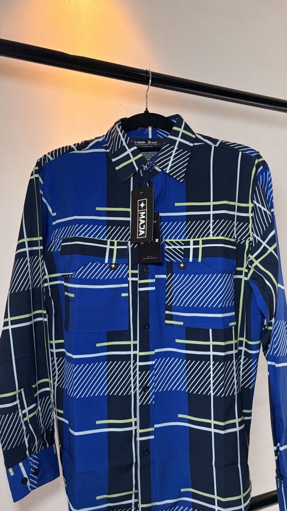 Camisa Maja de cuadros-Azul (manga larga)