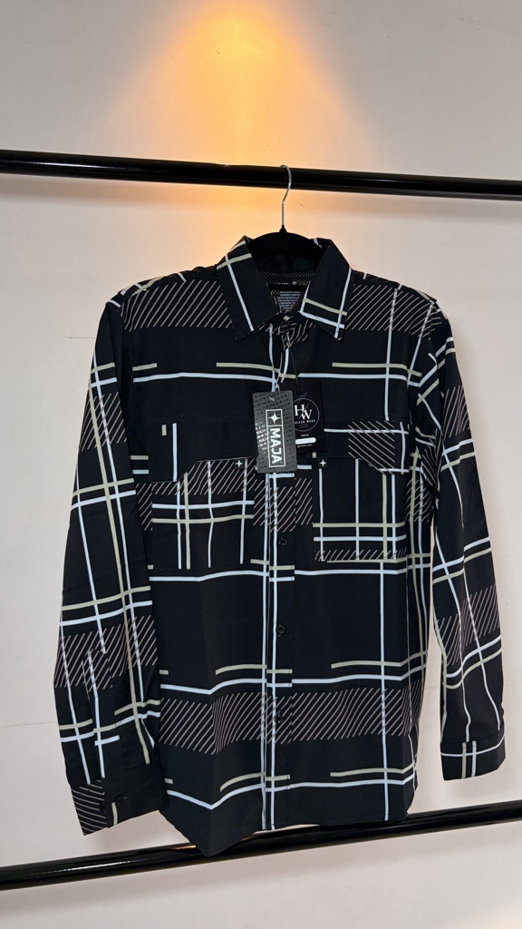Camisa Maja de cuadros-Negra (manga larga)