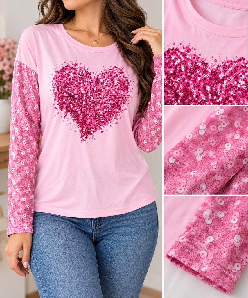 Blusa Rosa Corazon (L)