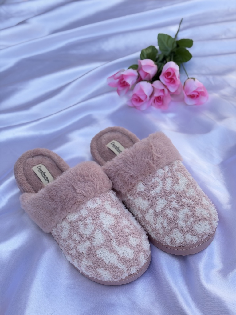Pantufla rosa con blanco