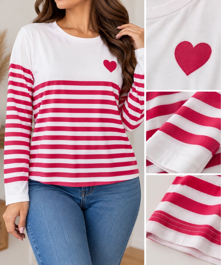 Blusa Rayas Corazon (L)