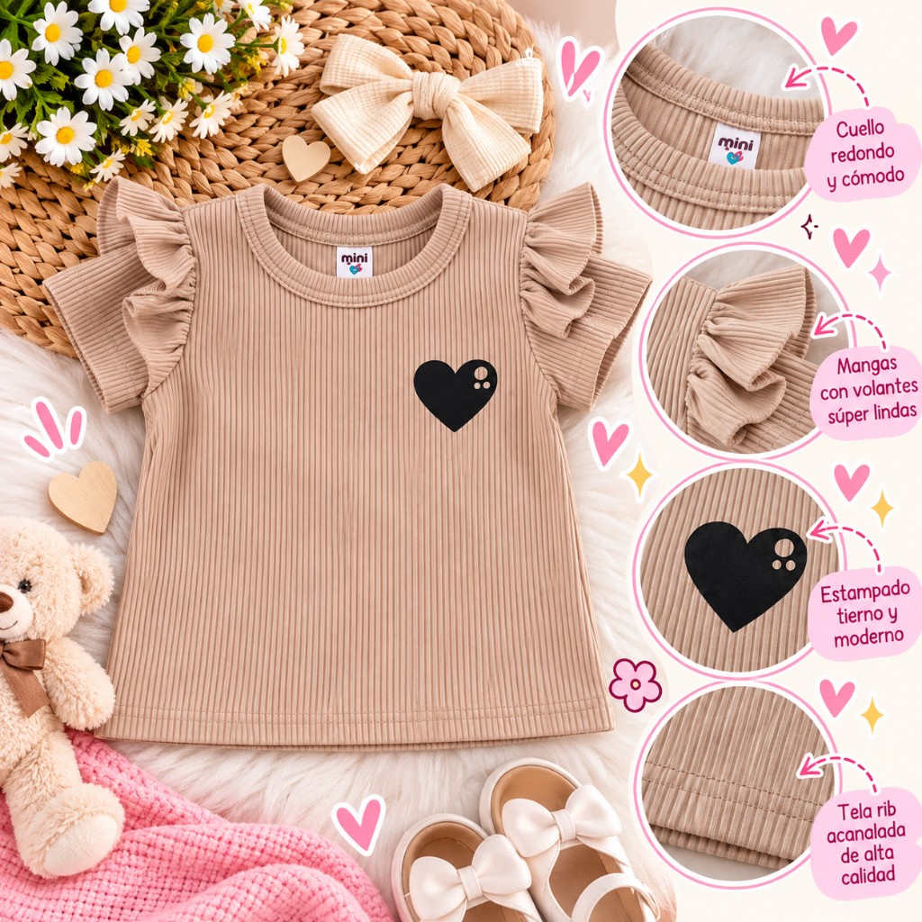 Blusa Corazón Camel