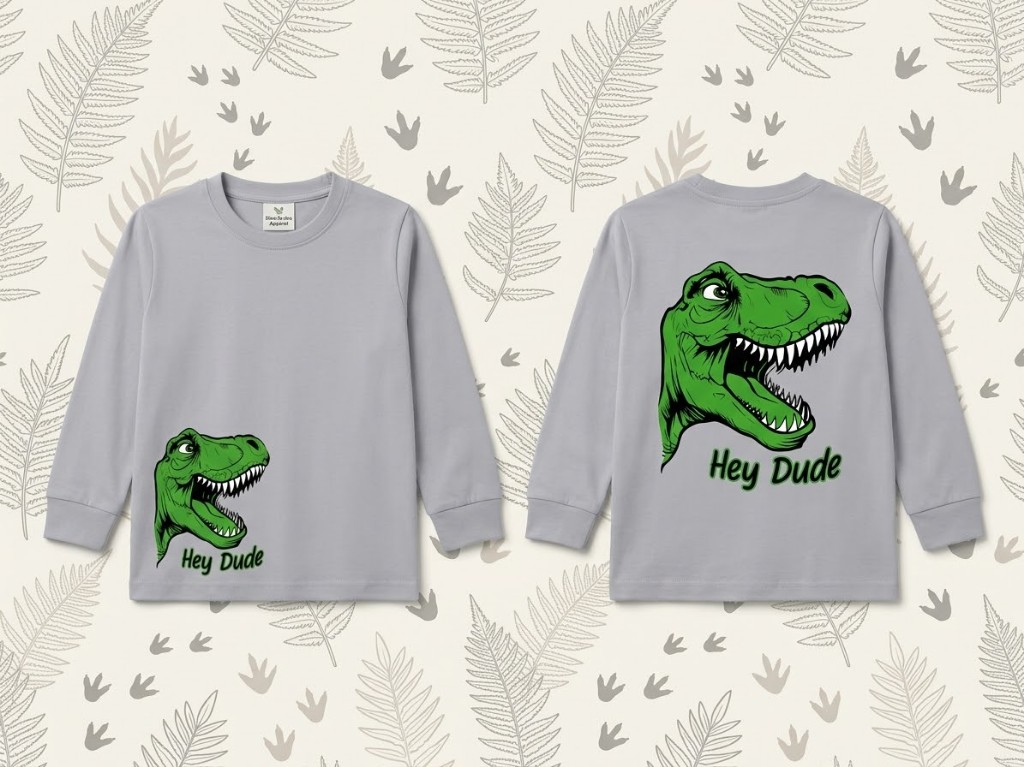Polo gris dinosaurio