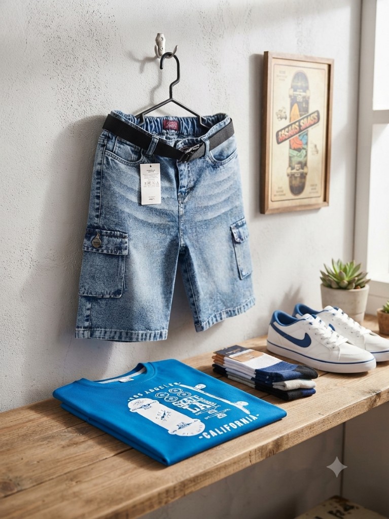 Short niño denim