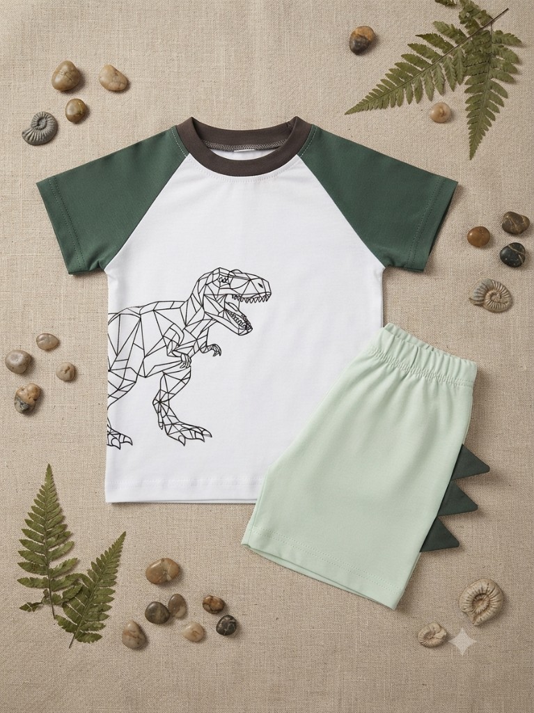 Conjunto dinosaurio verde infantil