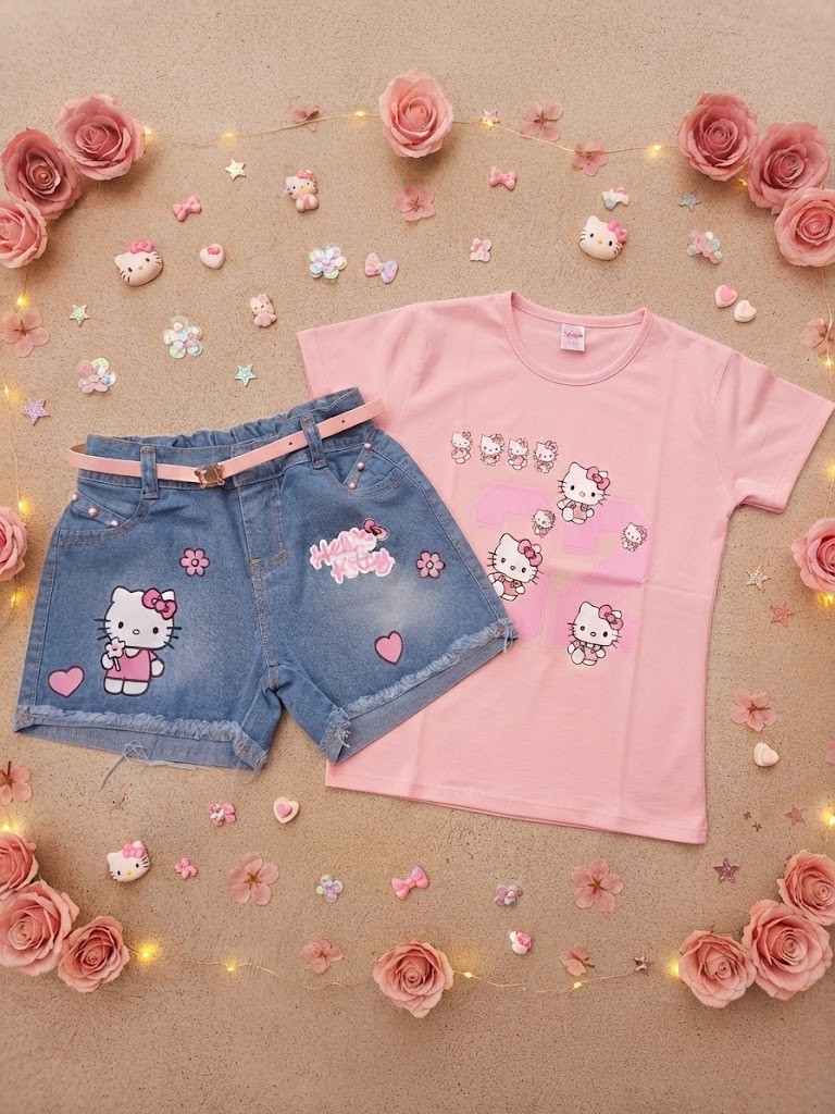 Conjunto Hello Kitty rosa
