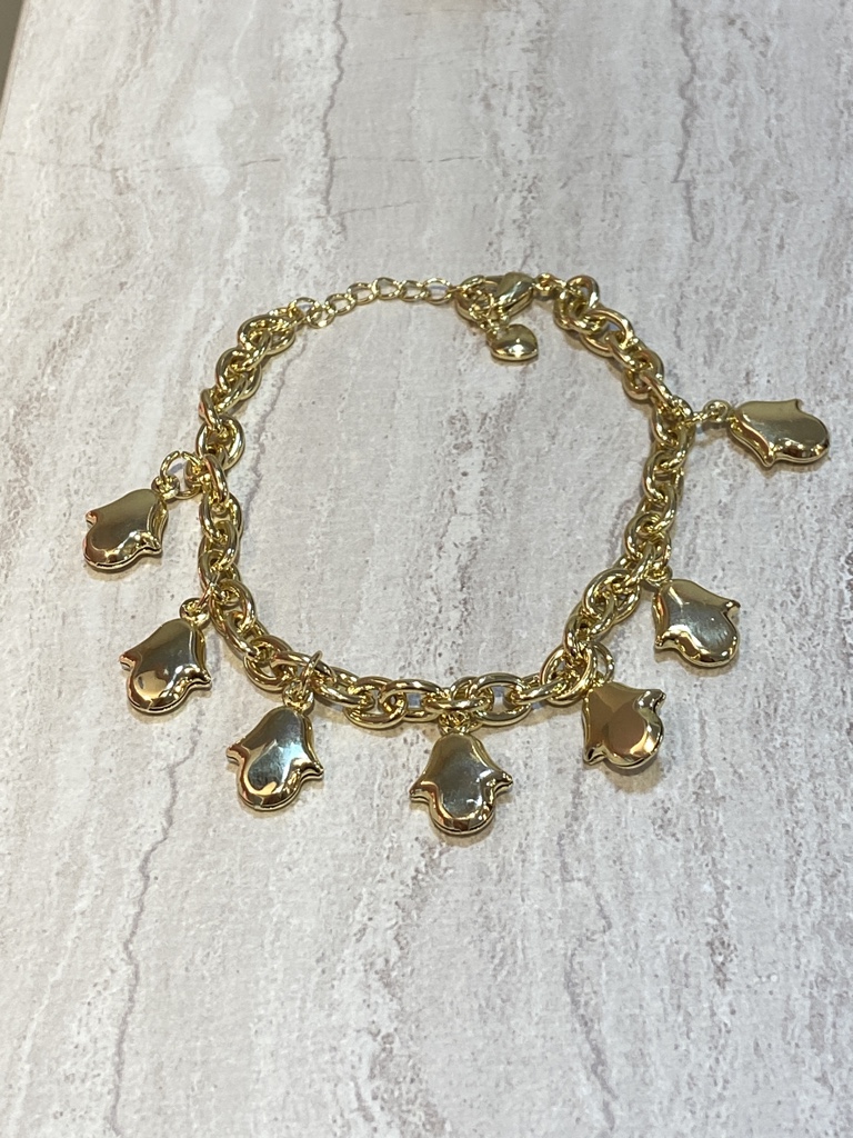 Pulsera manos rodio