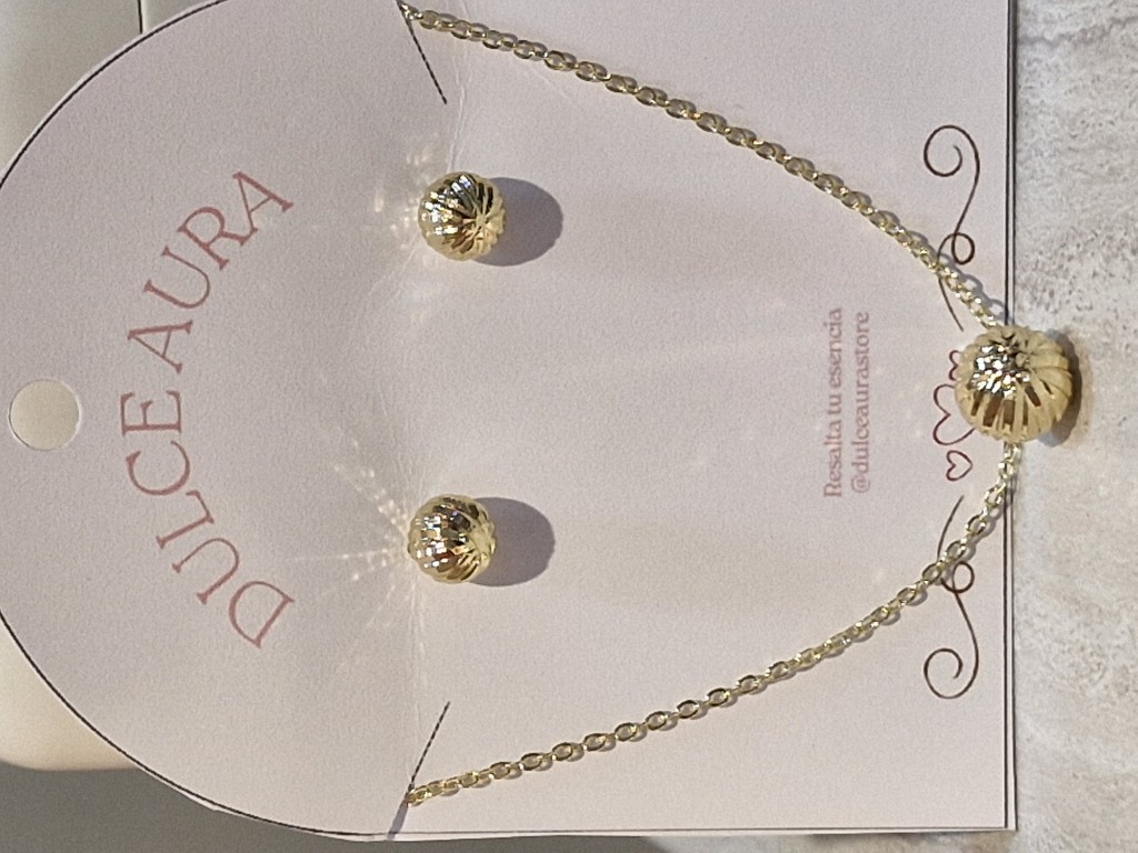 juego cadena redondo topos+ collar