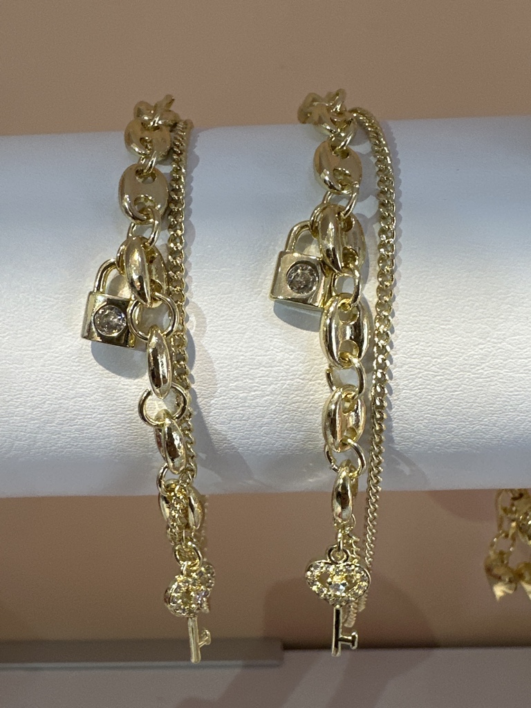 Pulsera dorada candado