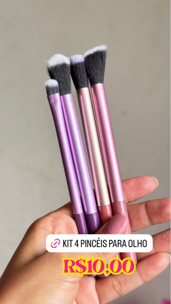 Kit 4 pincéis para olhos