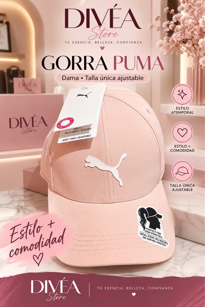 PUMA gorra rosa dama