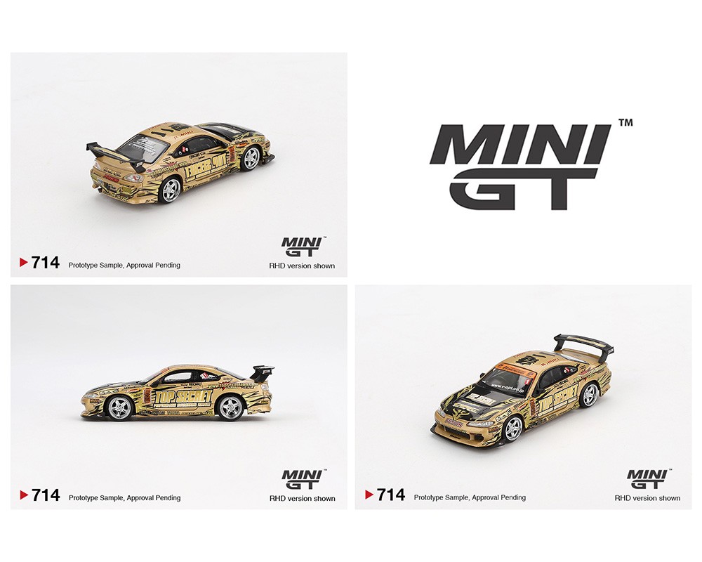 Mini GT 1:64 Nissan Silvia (S15) Top Secret D1GP- Oro