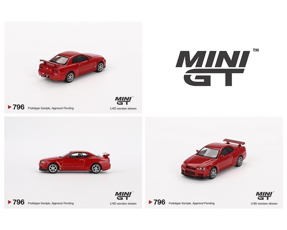 Mini GT 1:64 Nissan Skyline GT-R (R34) V-Spec Rojo Activo - Exclusivas de Mijo