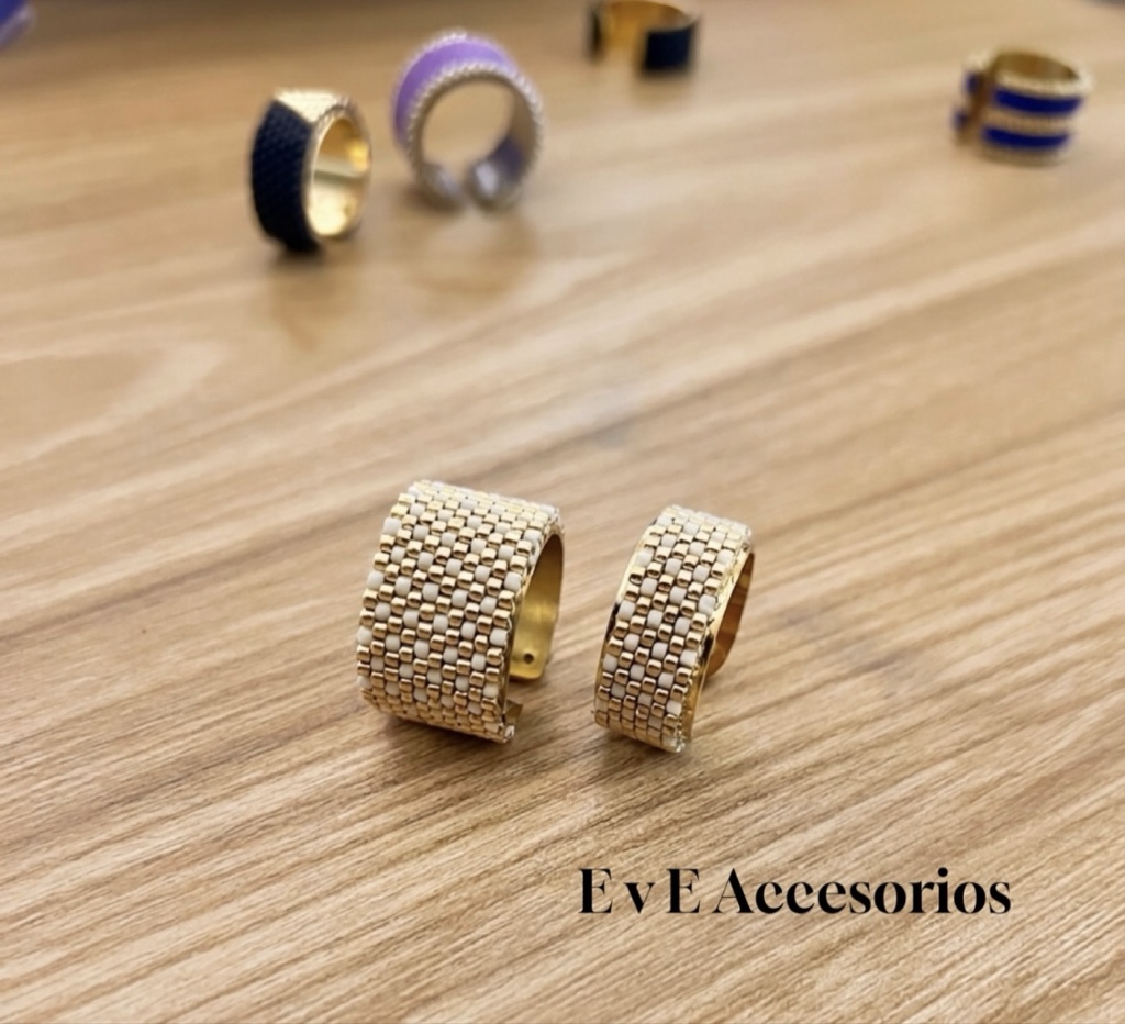 Anillos en Miyuki  dorados