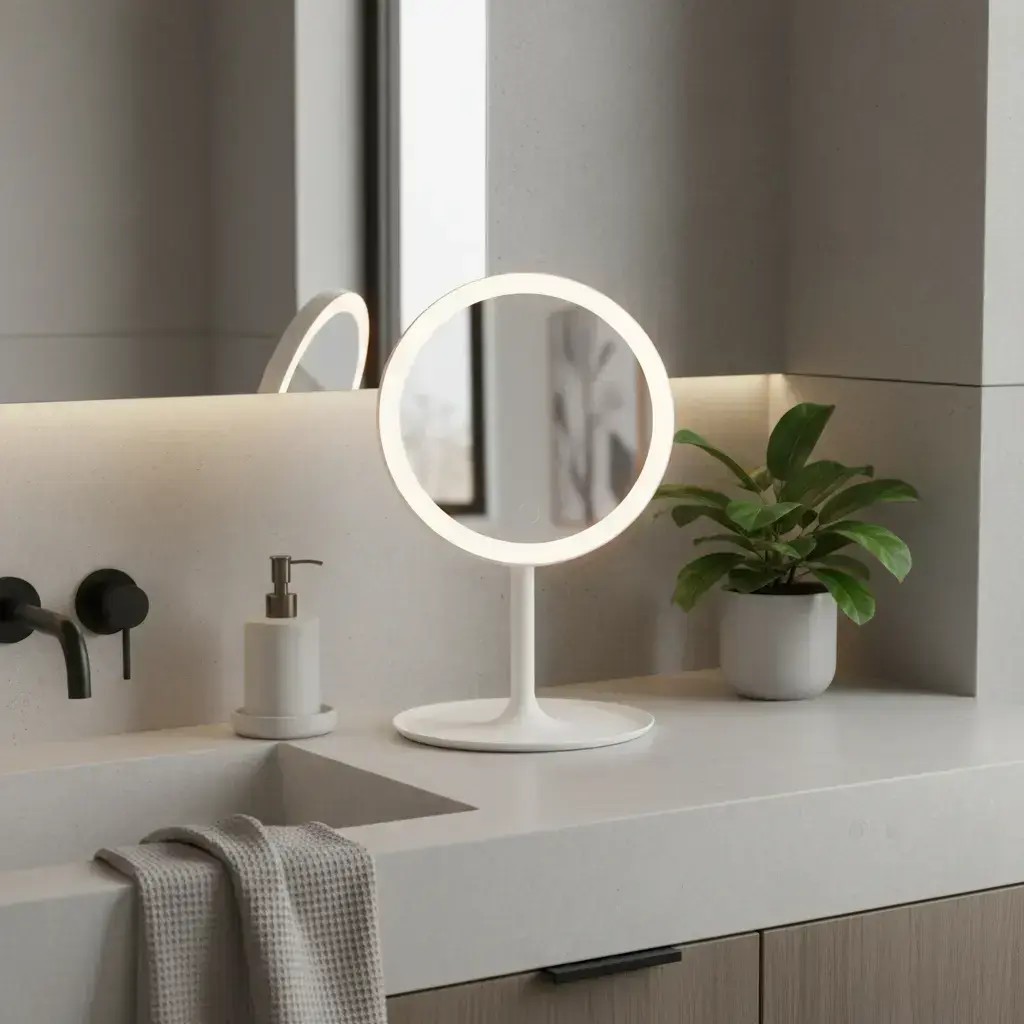 Espejo LED redondo blanco