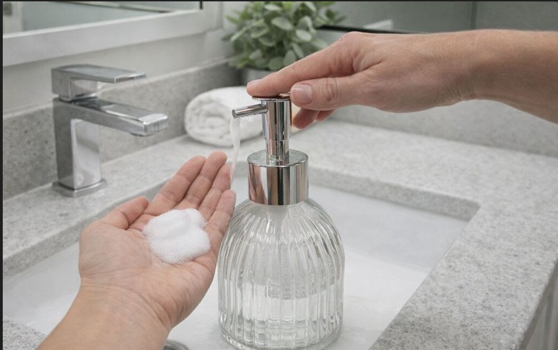 Dispenser vidrio y acero 300ml