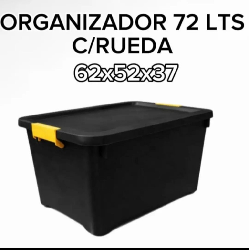Caja con trabas y ruedas 72litros