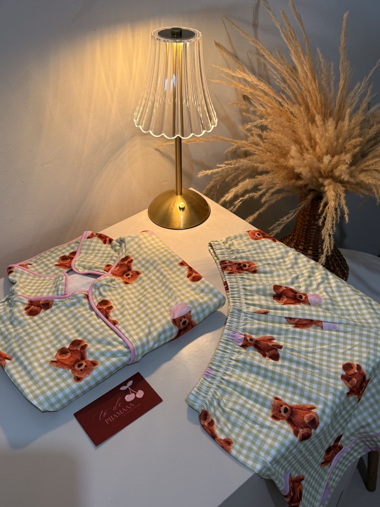 Pijama americano verde xadrez 🐻
