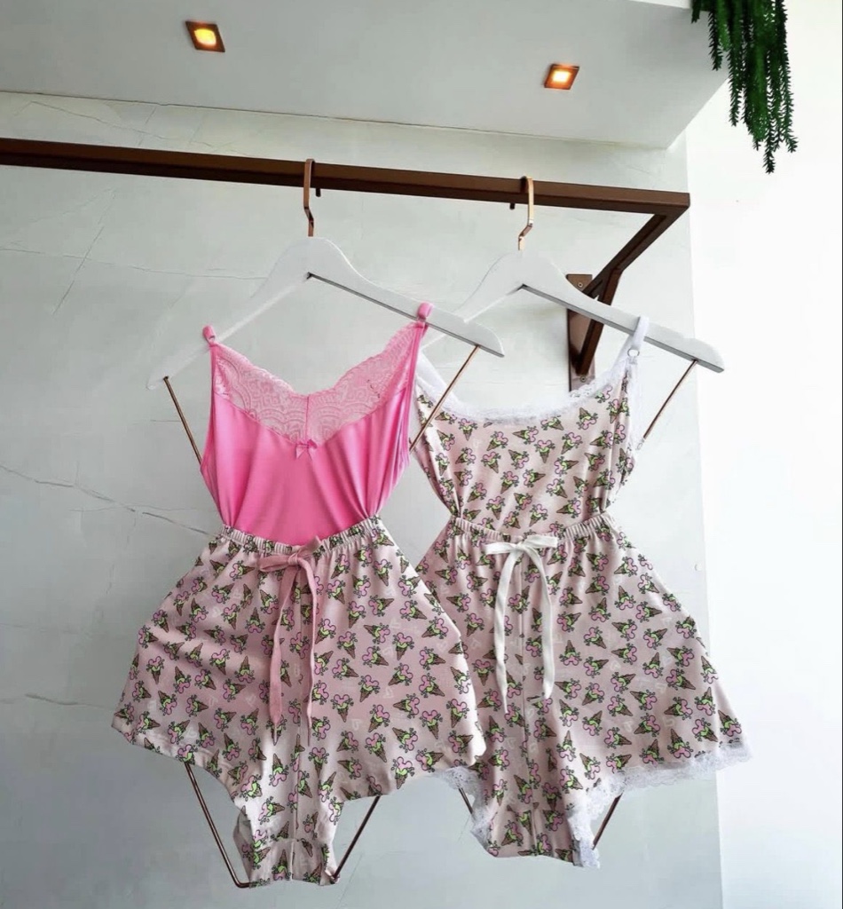 Pijama verão todo de sorvete 🍦 P M GG