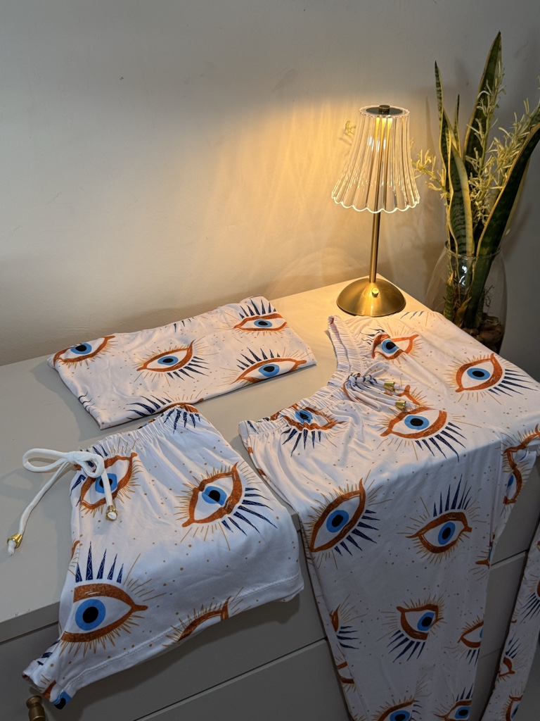 Pijama alcinha longo olho grego