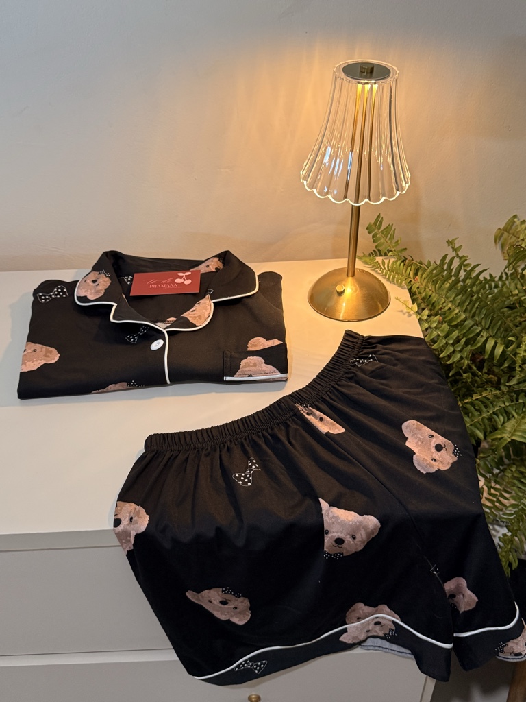 Pijama C.A preto ursinho