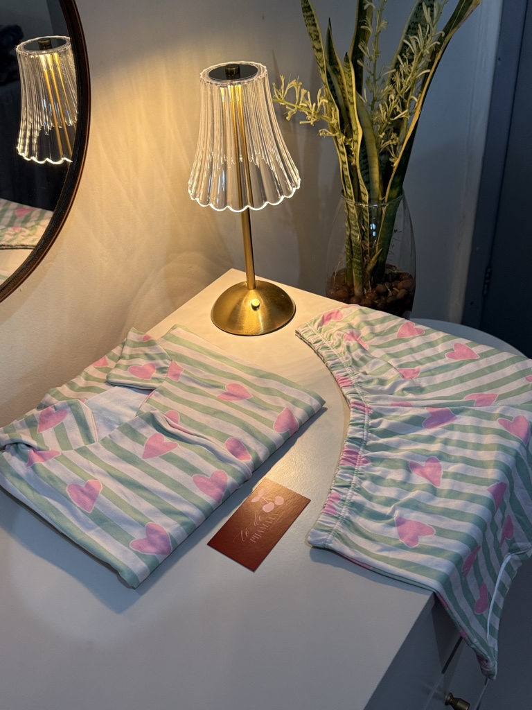 Pijama americano verde listra 💖