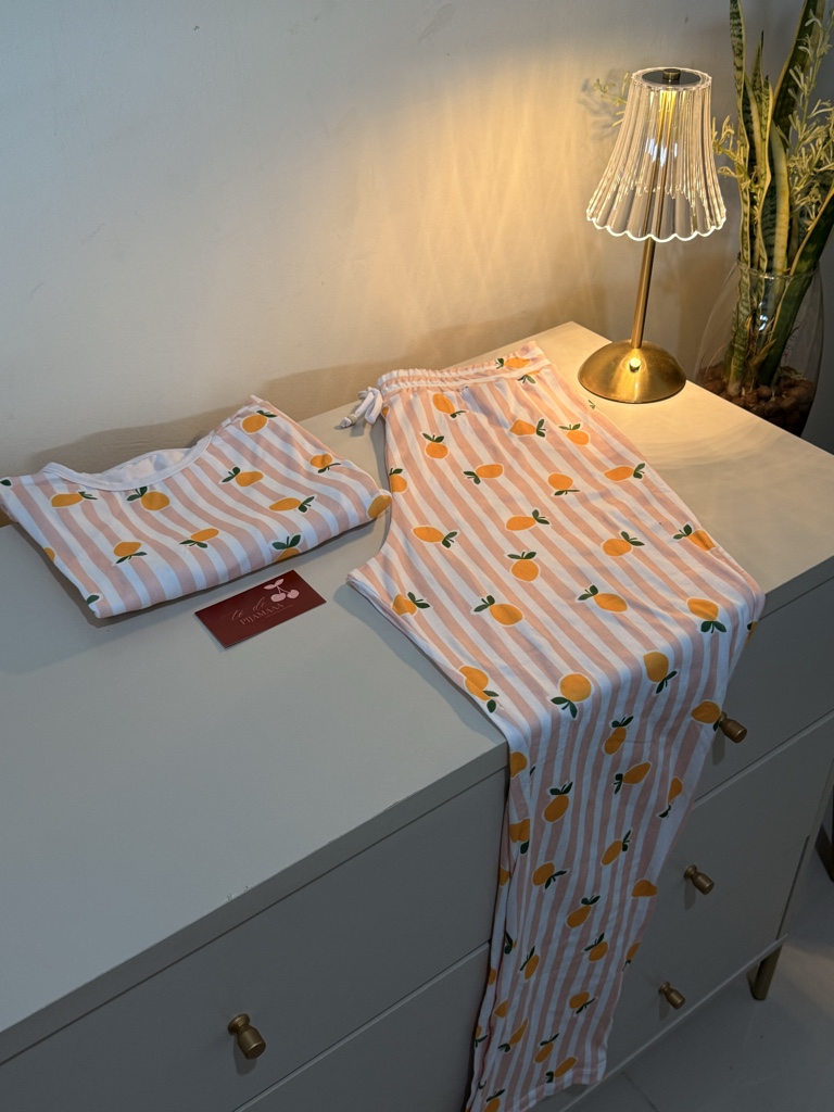Pijama longo rose limão 🍋