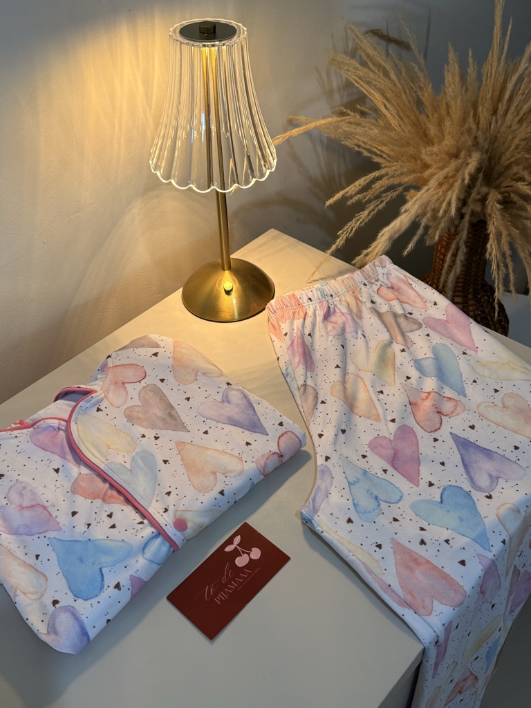 Pijama longo aquarela