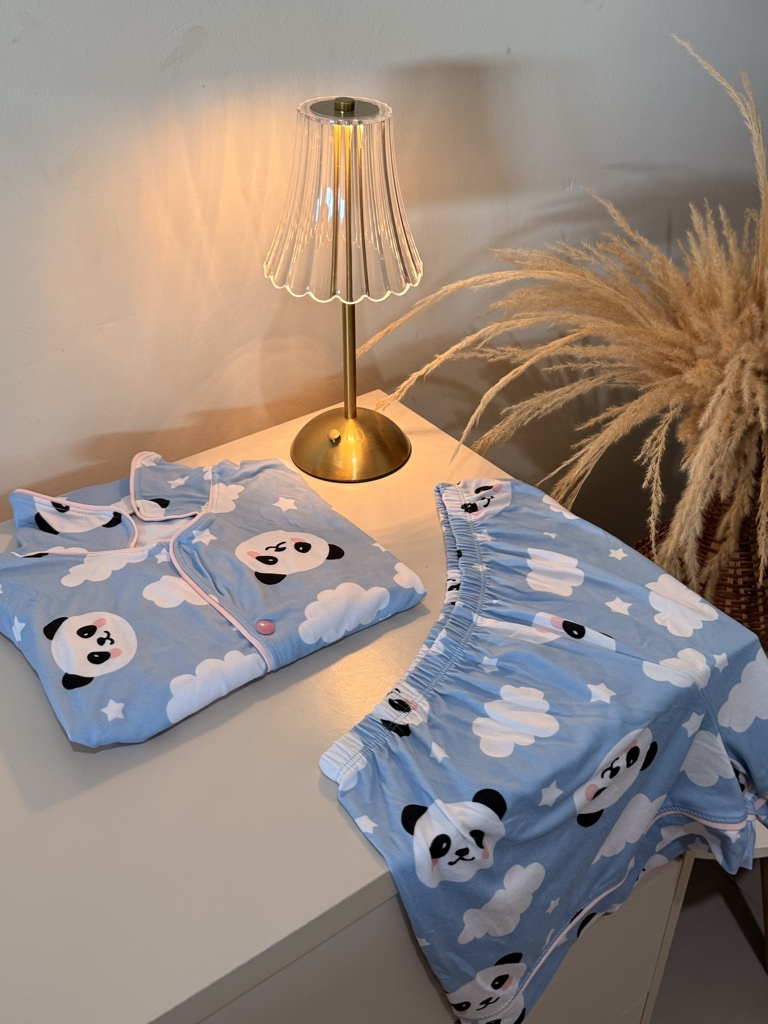 Pijama americano panda azul