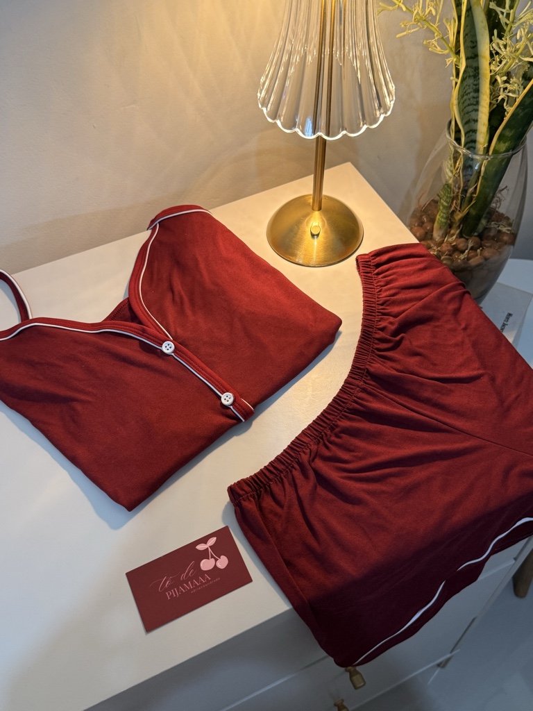 Pijama alcinha Marsala