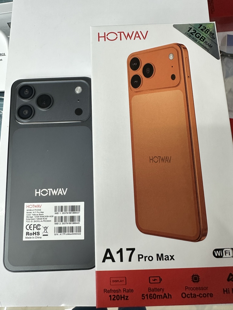 teléfono  hotwav A17 pro max  (negro y orange )