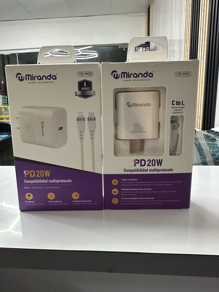cargadores  miranda usb Lightnig