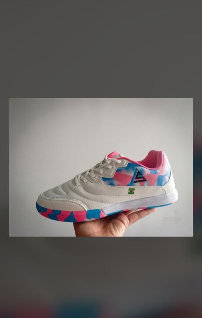 Tenis blancos rosas deportivos