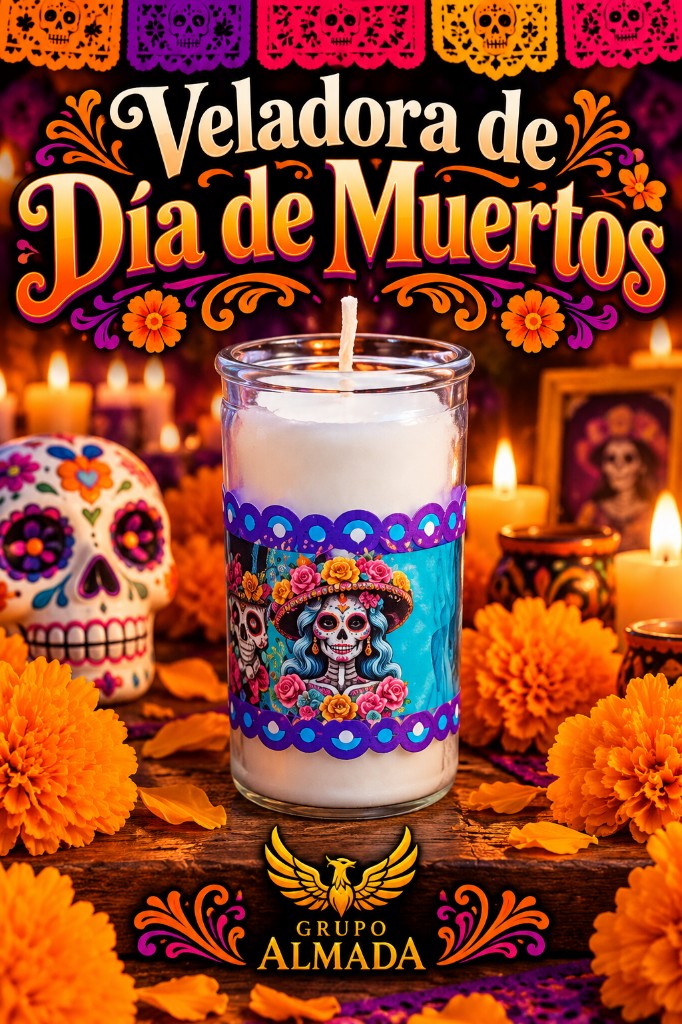 Veladora día de muertos aromatica