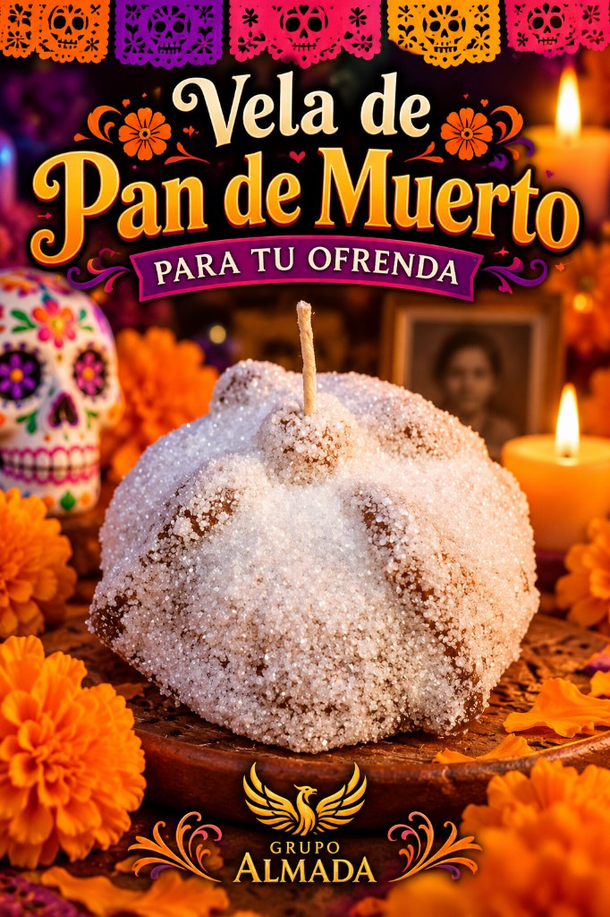 Vela  de pan de muerto es aromatica