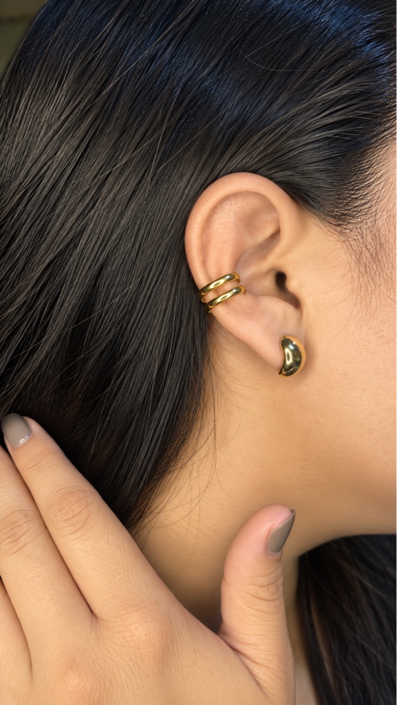 Ear Cuff dorado doble