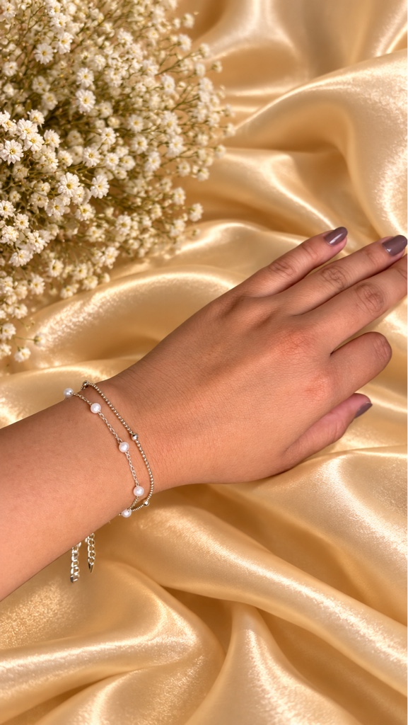 Juego de pulseras plata