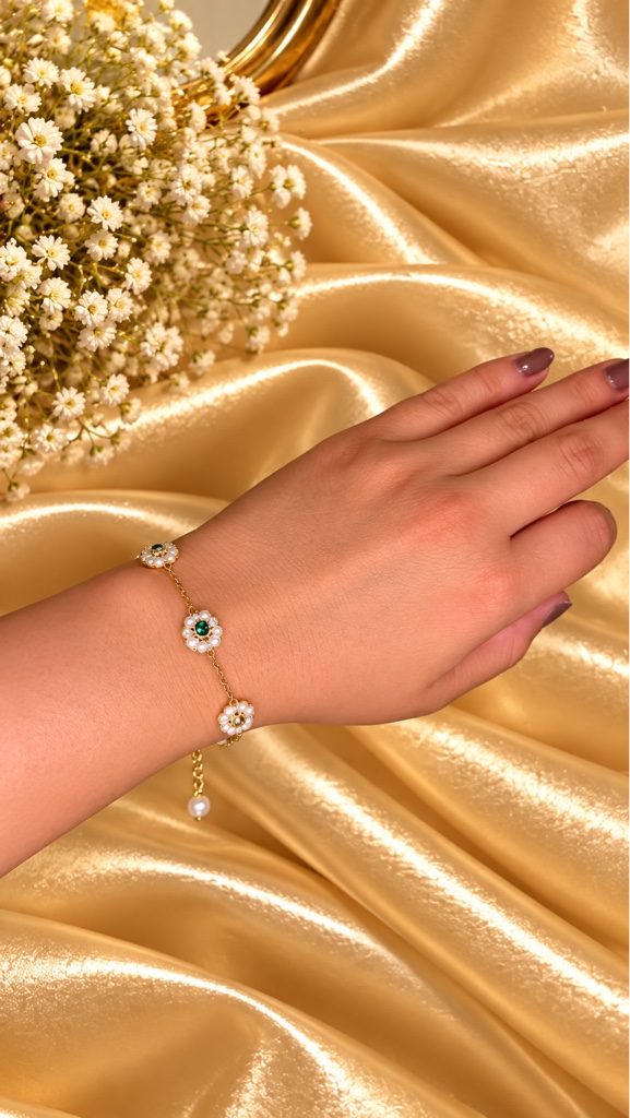 Pulsera de flor verde