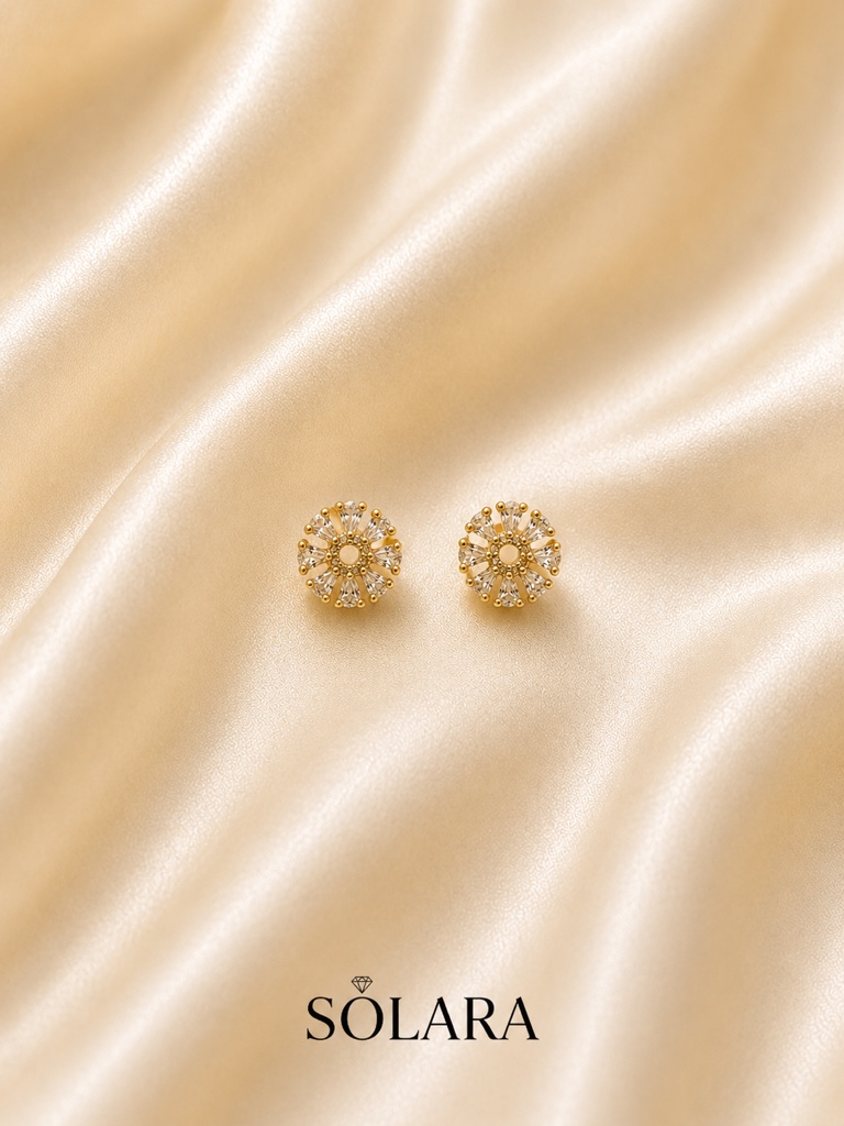 Aretes simi flor brillante