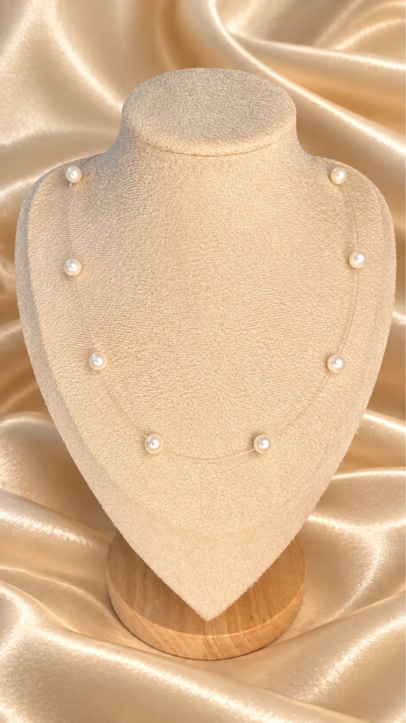 Cadena perlas blanca trans