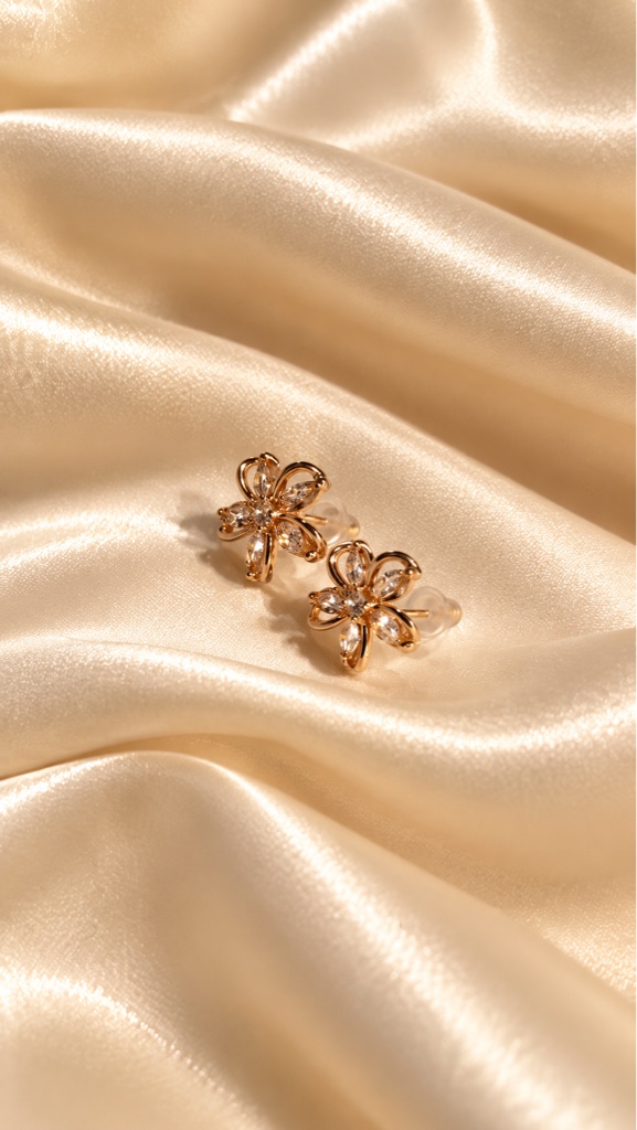 Aretes de flor y perla trans