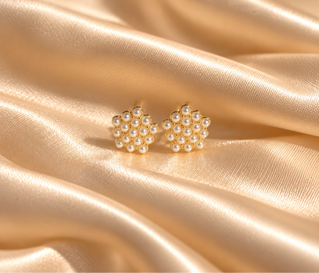 Aretes estrella aperlada