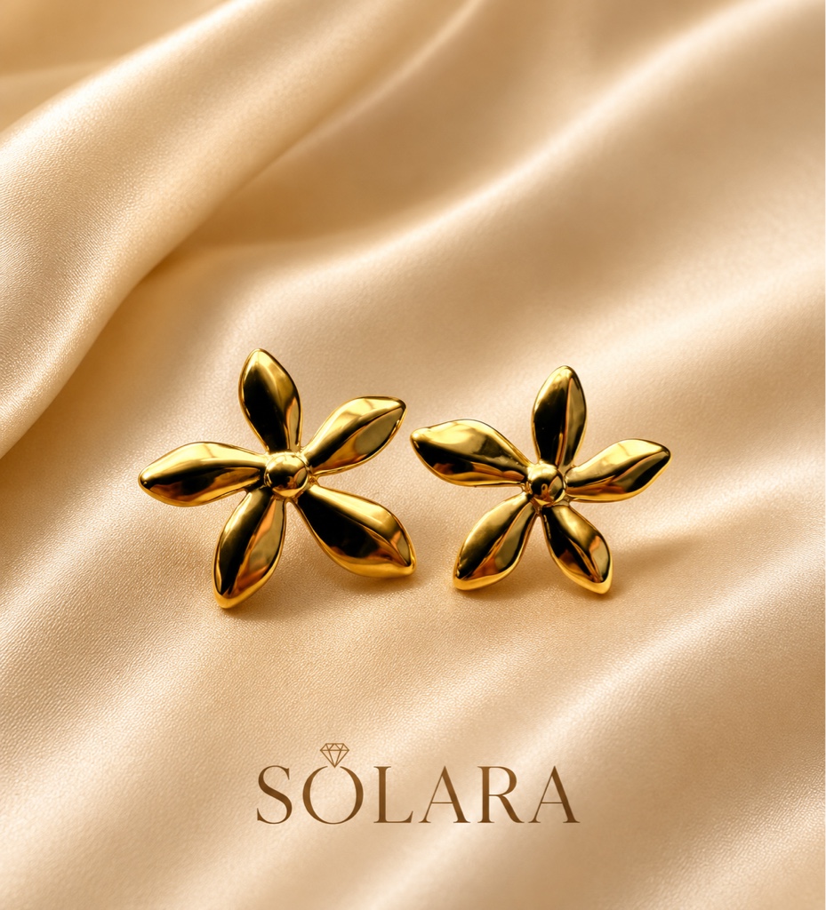 Aretes flor G lisa