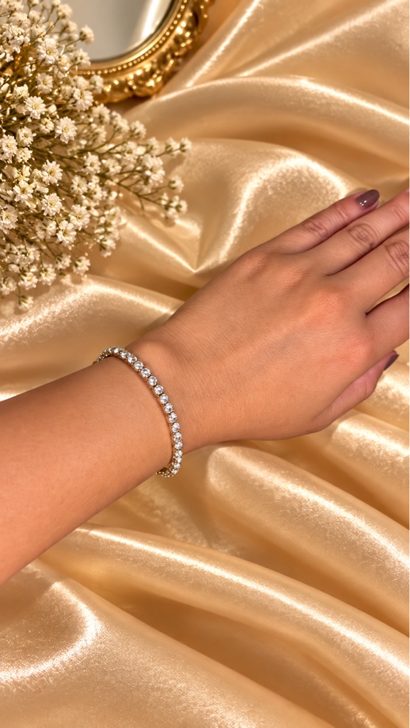 Pulsera dorada con piedras