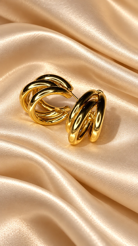 Aretes candongas de tres