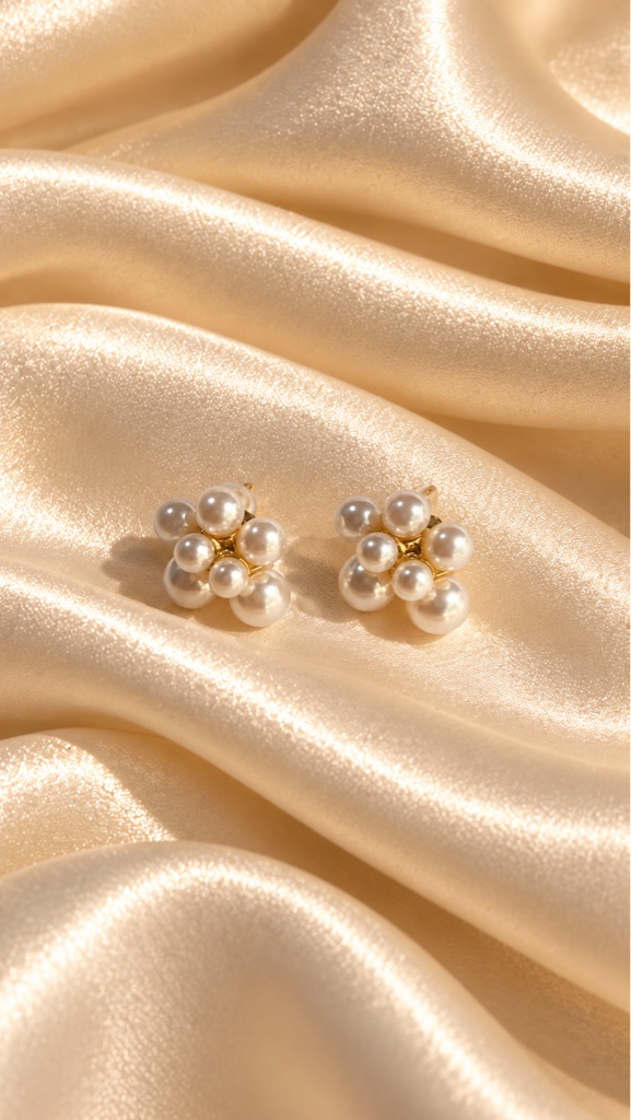 Aretes a perlado blanco