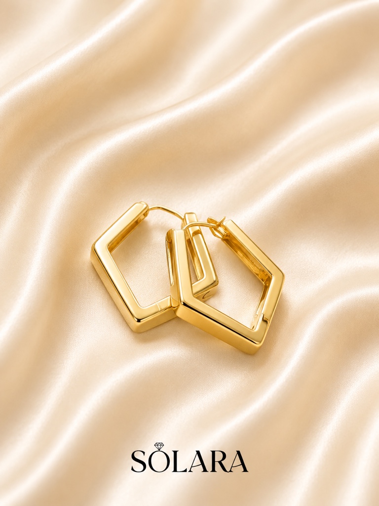 Aretes dorados geometricos